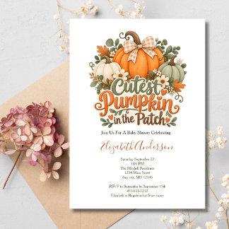Herbst Herbst Süßester Kürbis Baby Shower Einladung