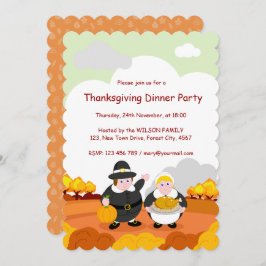 Herbst/Herbst-Szene mit Pilgern, Einladung