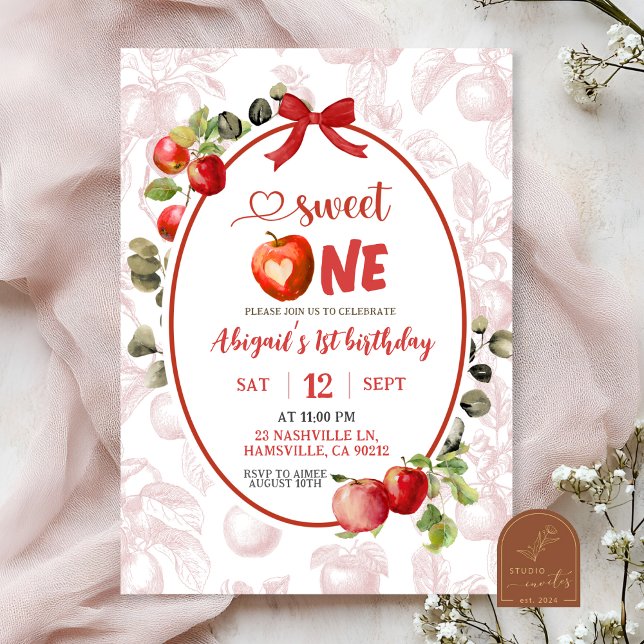 Herbst Herbst Toile Erster Geburtstag Einladung (Von Creator hochgeladen)