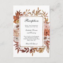 Herbst Herbst verlässt florale formale Hochzeitsem Begleitkarte