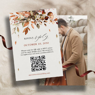 Herbst Herbst verlässt Rustikales Land Hochzeitser RSVP Karte