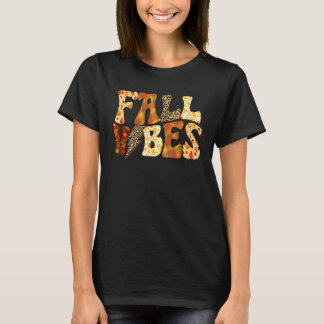 Herbst Herbst Vibes Vintag Groovy Herbstsaison Ret T-Shirt