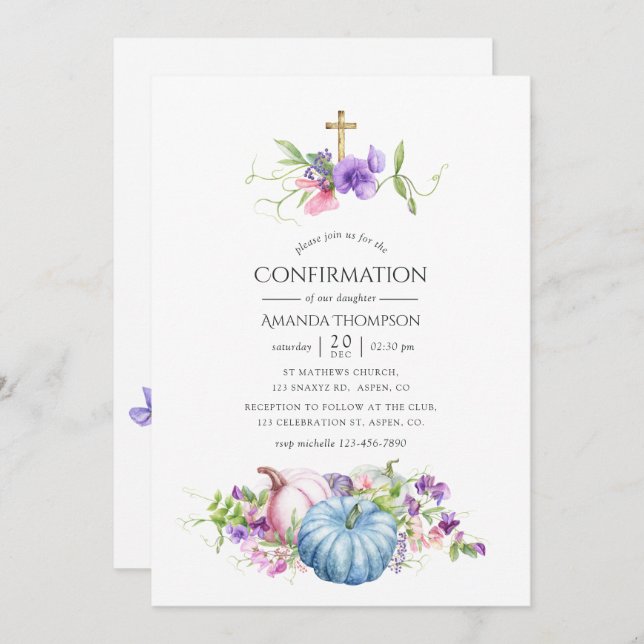 Herbst - Herbstbestätigung Einladung (Vorne/Hinten)