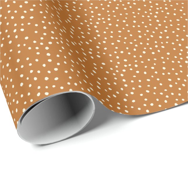Herbst-Herbstfarben Polka Dot Geschenkpapier (Rolleneckpunkt)