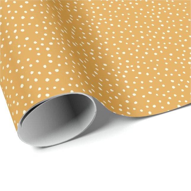 Herbst Herbstfarben Polka Dot Senf gelb Geschenkpapier (Rolleneckpunkt)