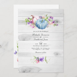 Herbst - Herbstflorale Rustikale QR-UAWG Hochzeit Einladung