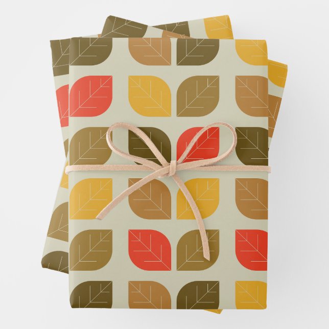 Herbst-Herbstlaub-Muster Geschenkpapier Set (Beispiel)