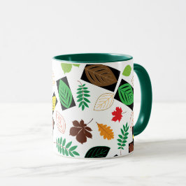Herbst Herbstlaub Muster Grün Tasse