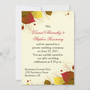 Herbst-Herbstlaub nach Hochzeiten Einladung