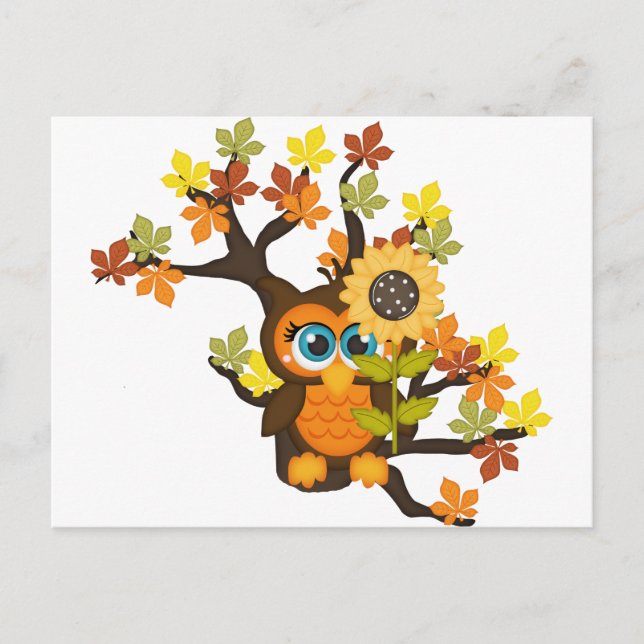 Herbst, Herbstschale mit Sonnenblumen Postkarte (Vorderseite)