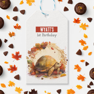 Herbst / Herbstvibes Tortoise - Geburtstagsparty - Geschenkanhänger