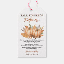 Herbst-Herdtopf-Potpourri-Rezept-Anhänger mit Kürb Geschenkanhänger