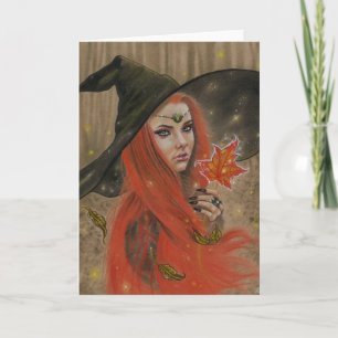 Herbst-Hexenkarte Glitzern Karte