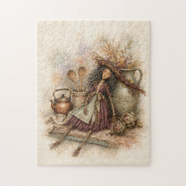 Herbst-Hexenpuppe-Jigsaw-Puzzle Puzzle