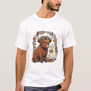 Herbst Highland Kuh Geist Vintage Gravur Shirt