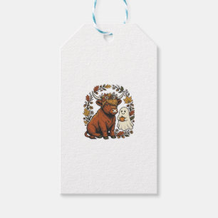 Herbst Highland Kuh Geist Vintage Gravur Shirt Geschenkanhänger