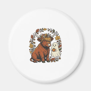 Herbst Highland Kuh Geist Vintage Gravur Shirt Magnet