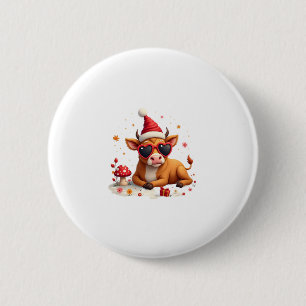 Herbst Highland Kuh Kürbis Bogen Weihnachten Mädch Button