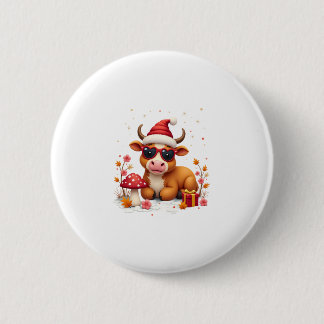 Herbst Highland Kuh Kürbis Bogen Weihnachten Mädch Button