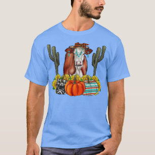 Herbst Highland Kuh mit Bandana, Pumpkins Herbst E T-Shirt