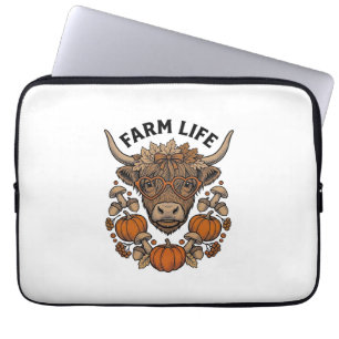 Herbst Highland-Kuh mit Herzbrille Laptopschutzhülle