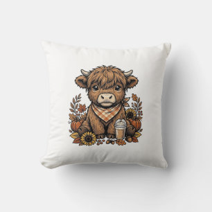 Herbst Highland Kuh Vintage Herbst Farmhouse Kunst Kissen