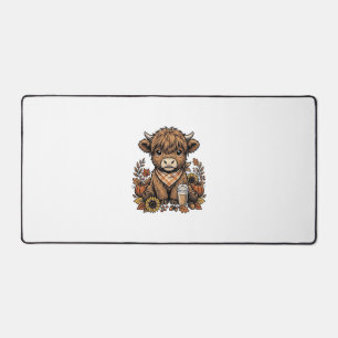 Herbst Highland Kuh Vintage Herbst Farmhouse Kunst Schreibtischunterlage