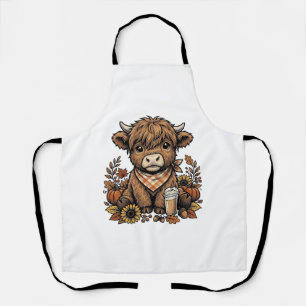 Herbst Highland Kuh Vintage Herbst Farmhouse Kunst Schürze