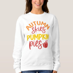 Herbst Himmel und Kürbiskugeln Gemüter Fall Sweatshirt