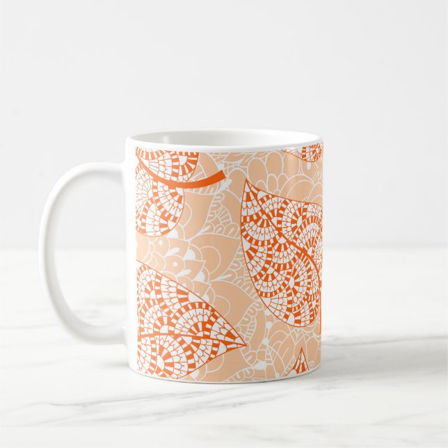 Herbst Hintergrund. Blatt nahtloses Muster Hinterg Kaffeetasse (Links)