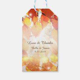 Herbst hinterlässt Hochzeit im Herbst Gaben-Tags b Geschenkanhänger