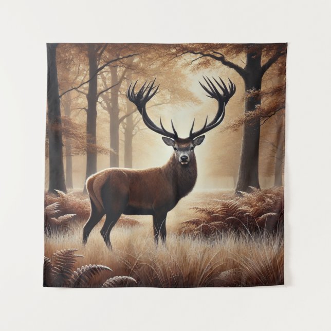 Herbst Hirschband Wandteppich (Vorderseite)