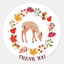Herbst Hirsche Runder Aufkleber