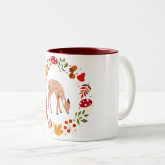 Herbst Hirsche Zweifarbige Tasse