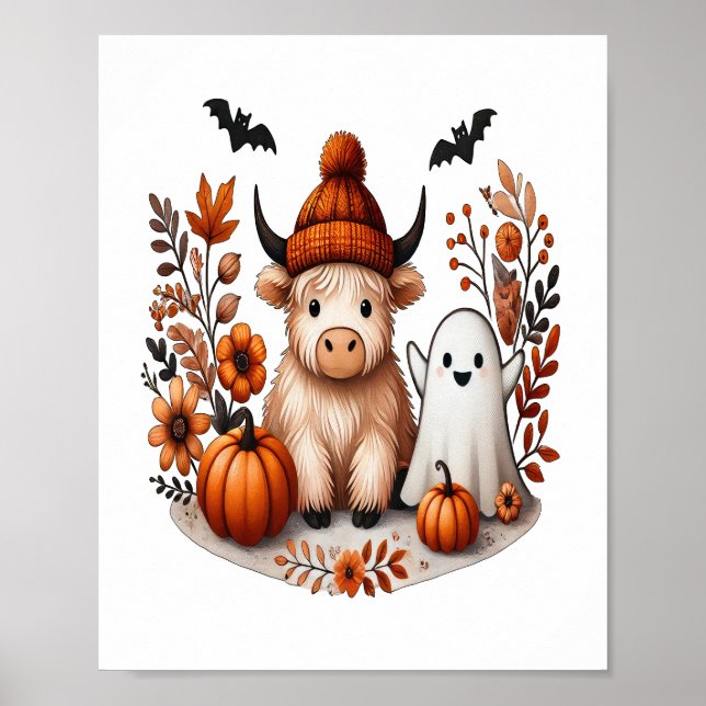 Herbst Hochland Kuh Ghost , Herbst Poster (Vorne)