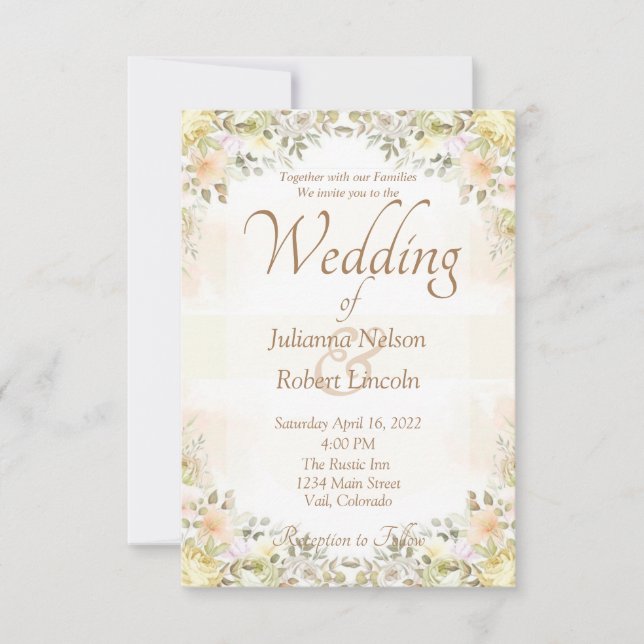 Herbst-Hochzeit Einladung (Vorderseite)