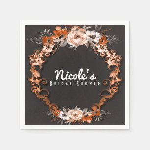 Herbst Hochzeit Orange Blumen Elegant Serviette