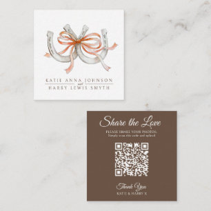 Herbst-Hochzeit QR Liebe teilen Band Hufeisen Kuns Begleitkarte