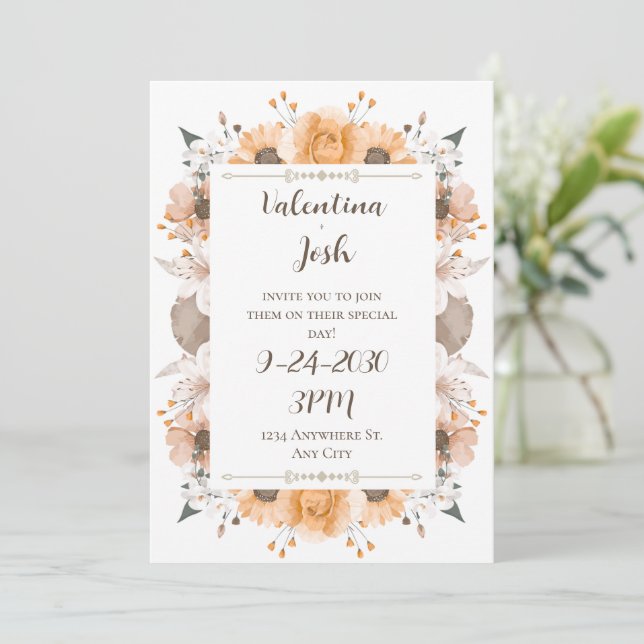 Herbst-Hochzeitseinladung Einladung (Stehend Vorderseite)