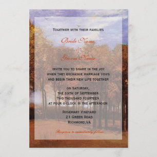 Herbst-Hochzeitseinladungen von Braut und Bräutiga Einladung