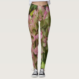 Herbst-Hortensienblüte mit goldenen Hosta-Blättern Leggings