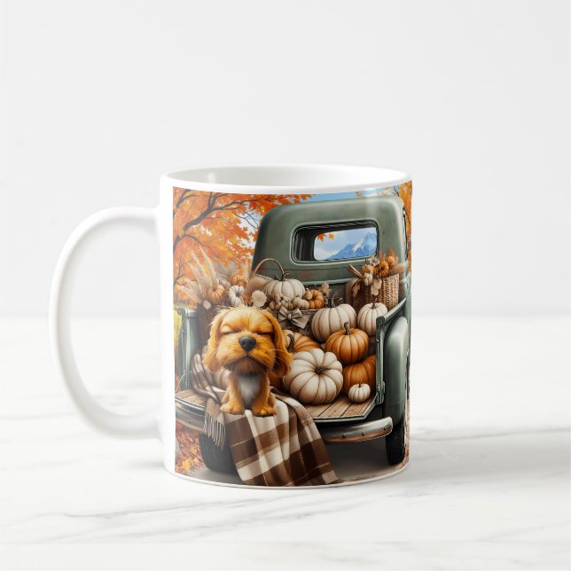 Herbst-Hund-Themen-Tasse Kaffeetasse (Links)