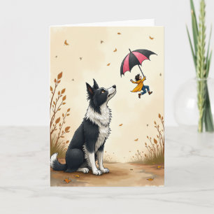 Herbst-Hund-Väter-Tag-Karte Karte