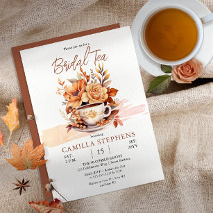 Herbst Hütte Core Teacup Bridal Teedusche Einladung