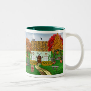 Herbst-Hütten-Tasse Zweifarbige Tasse
