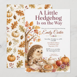 Herbst-Igel-Baby-Party Einladung