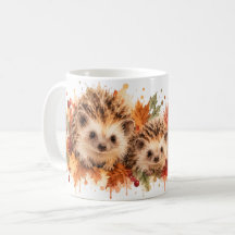 Herbst-Igel-Familien-Tasse | Aquarell-Wald