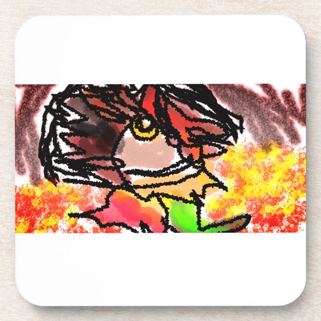 Herbst-Igel Getränkeuntersetzer (Vorderseite)