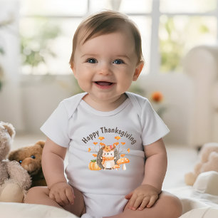 Herbst Igel Happy Thanksgiving Baby Bodysuit Strampler