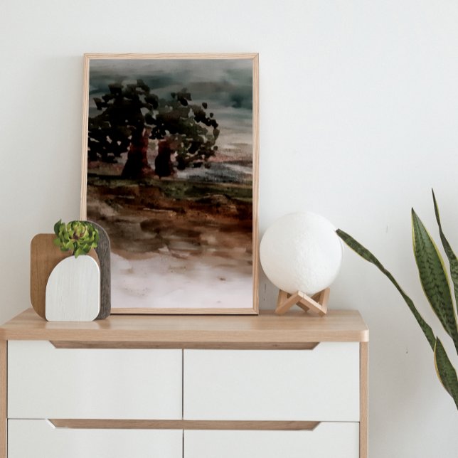 Herbst im Grünen Wasserfarbenwelt Landschaft Leinwanddruck (Von Creator hochgeladen)